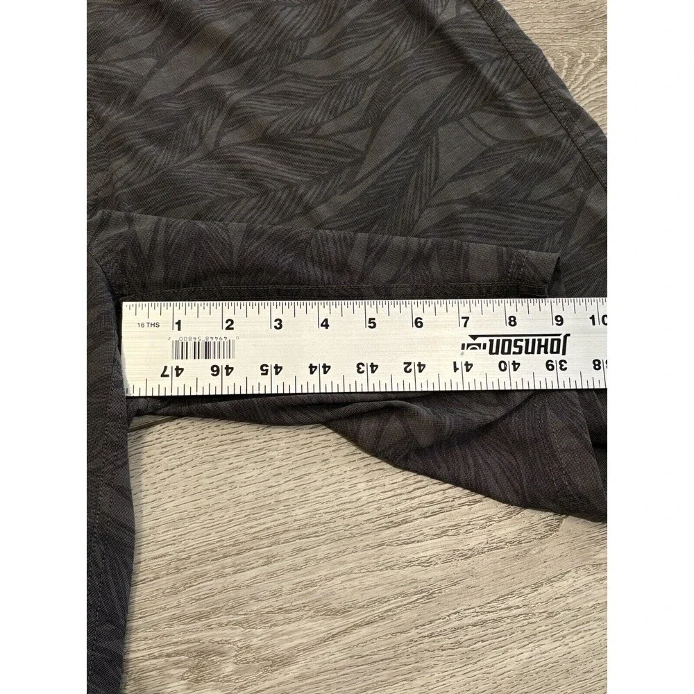 Linksoul Hybrid Shorts Mens 34 Gray Black Palm Swim Trunks‎ Golf Preppy